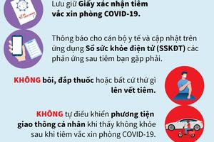 NHỮNG ĐIỀU CẦN BIẾT KHI TIÊM CHỦNG VẮC XIN PHÒNG COVID – 19 SAU KHI TIÊM CHỦNG
