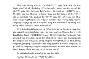 QUÁN TRIỆT, TRIỂN KHAI THỰC HIỆN HƯỚNG DẪN SỐ 174-HD/BTGTU, NGÀY 26/4/2024 CỦA BAN TUYÊN GIÁO TỈNH ỦY