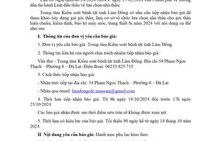 Thông báo gửi bảng báo giá gói thầu hiệu chuẩn, kiểm định, bảo trì máy móc, trang thiết bị năm 2024