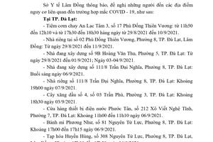 THÔNG BÁO KHẨN SỐ 45 V/v tìm người có mặt tại các địa điểm nguy cơ liên quan đến trường hợp mắc COVID - 19