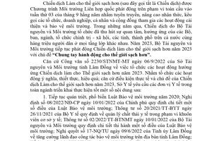 Công văn 2787/SYT-NVY ngày 11/9/2023 của Sở Y tế Lâm Đồng về việc Tổ chức các hoạt động hưởng ứng Chiến dịch làm cho Thế giới sạch hơn năm 2023