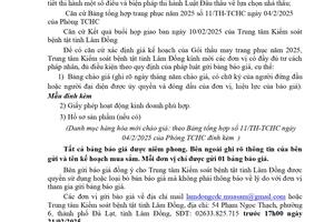 Thông báo gửi hồ sơ chào giá Gói thầu may trang phục năm 2025