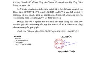 Công văn số 319/SYT-TCCB ngày 10/02/2023 V/v tuyên truyền, phổ biến Thông tư 01/2023/TT-BYT ngày 01/02/2023