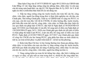 Tăng cường công tác phòng cháy, chữa cháy và cứu nạn cứu hộ trong mùa hanh khô, các dịp Lễ, Tết Nguyên Đán Ất Tỵ năm 2025