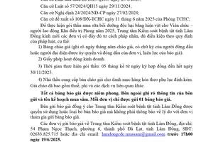 Thông báo Gửi chào giá và hồ sơ chứng minh năng lực gói thầu mua sữa bồi dưỡng độc hại bằng hiện vật cho Viên chức - người lao động Khu điều trị phong năm 2025