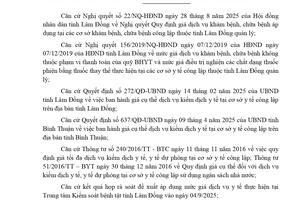 THÔNG BÁO GIÁ DỊCH VỤ KCB THEO NQ 22