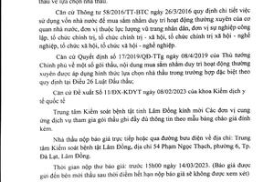 Gửi bản chào giá gói thầu may đồng phục kiểm dịch y tế năm 2023