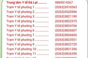 ĐƯỜNG DÂY NÓNG TIẾP NHẬN F0 KHAI BÁO-TP ĐÀ LẠT