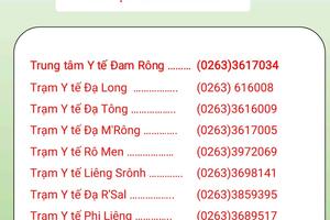 ĐƯỜNG DÂY NÓNG TIẾP NHẬN F0 KHAI BÁO - HUYỆN ĐAM RÔNG