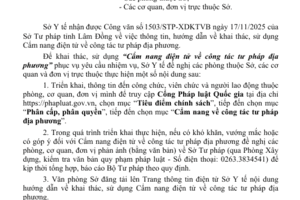 Thông tin, hướng dẫn về  khai thác, sử dụng Cẩm nang  điện tử về công tác tư pháp  địa phương