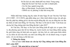 Hỗ trợ thông tin giới thiệu, quảng  bá chuỗi sự kiện Liên hoan các câu lạc  bộ Cồng chiêng tỉnh Lâm Đồng  lần thứ I, năm 2025