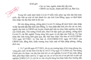 THÔNG BÁO HỎA TỐC (23h40 ngày 6/7/2021) về việc cách ly y tế phòng chống dịch Covid-19 đối với người về từ vùng dịch.