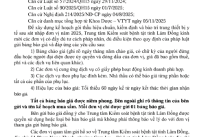 Gửi bảng chào giá gói thầu hiệu  chuẩn, kiểm định và bảo trì trang thiết  bị y tế sau sát nhập đơn vị năm 2025