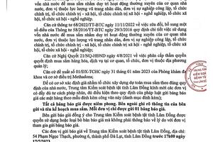 THÔNG BÁO GỬI BẢNG CHÀO GIÁ GÓI THẦU LY NHỰA VÀ NƯỚC UỐNG CHO CƠ SỞ ĐIỀU TRỊ METHADONE ( LẦN 2)