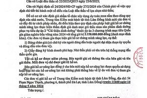 THÔNG BÁO GỬI HỒ SƠ CHỨNG MINH NĂNG LỰC KINH NGHIỆM THỰC HIỆN THẨM ĐỊNH GIÁ DANH MỤC GÓI THẦU MUA SẢN PHẨM DINH DƯỠNG PHỤC VỤ TIỂU DỰ ÁN 2 "CẢI THIỆN DINH DƯỠNG" THUỘC DỰ ÁN 3 CTMTQG GIẢM NGHÈO BỀN VỮNG NĂM 2024