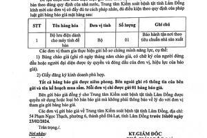 Thông báo gửi hồ sơ chứng minh năng lực chào giá gói thầu mua bộ lưu điện dành cho máy tính để bàn
