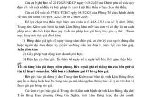 Gửi hồ sơ chào giá Gói thầu sửa  chữa ô tô (cơ sở 2) năm 2026