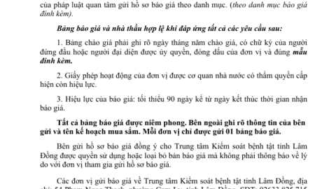 Gửi hồ sơ chào giá Gói thầu in áp phích  về phòng chống tác hại của thuốc lá  năm 2026