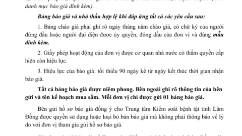 Gửi hồ sơ chào giá Gói thầu Tuyên  truyền trên Báo và phát thanh truyền hình  về PCTHTL năm 2026
