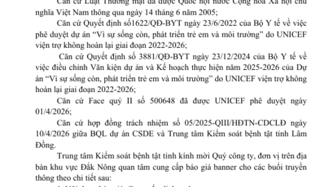gửi báo giá banner cho buổi truyền  thông về tiêm chủn